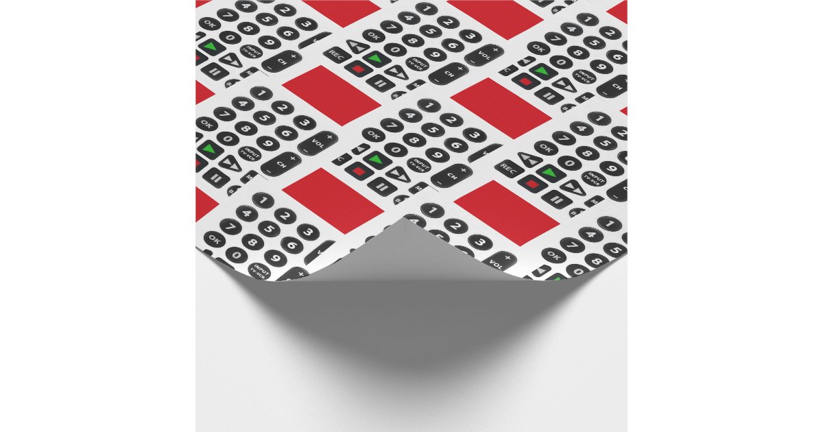 TV Remote with VCR Button Wrapping Paper Zazzle