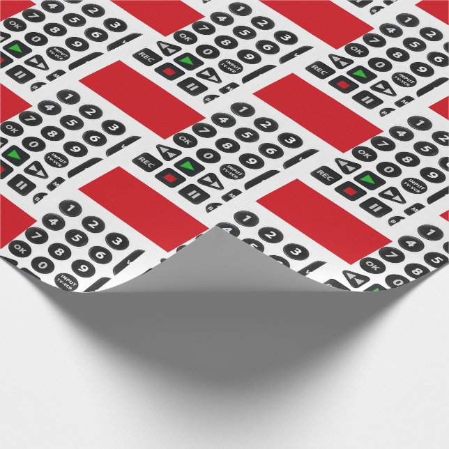 TV Remote with VCR Button Wrapping Paper (Corner)