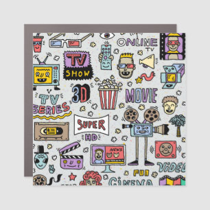 TV Series Doodles: Funny Vintage Set. Car Magnet