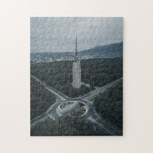 TV Television Tower in Sofia Capital Bulgaria View Jigsaw Puzzle