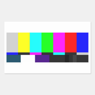 TV Test Screen Rectangular Stickers