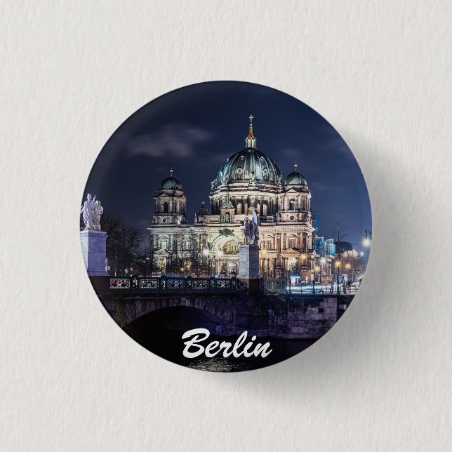 TV tower and Berlin Cathedral in Berlin, Germany Button (Front)