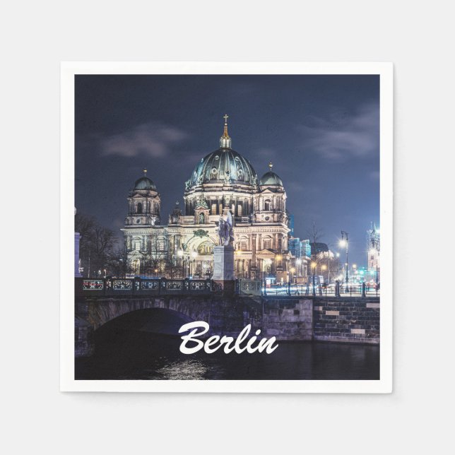 TV tower and Berlin Cathedral in Berlin, Germany Napkins (Front)
