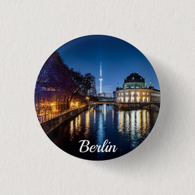 TV tower and museum island in Berlin, Germany Button (Front)