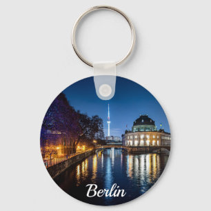TV tower and museum island in Berlin, Germany Keychain
