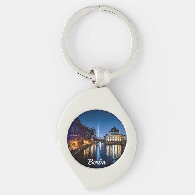 TV tower and museum island in Berlin, Germany Keychain (Front)