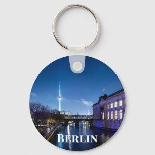 TV tower and museum island in Berlin, Germany Keychain