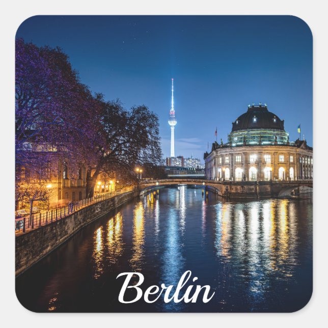TV tower and museum island in Berlin, Germany Square Sticker (Front)