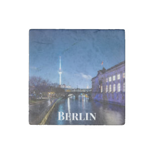 TV tower and museum island in Berlin, Germany Stone Magnet