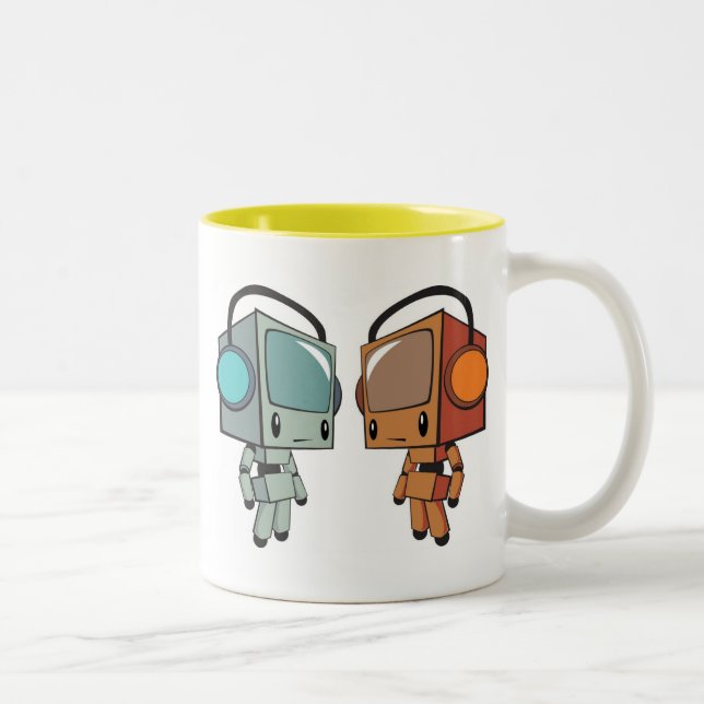 TV walk Men Two-Tone Coffee Mug (Right)