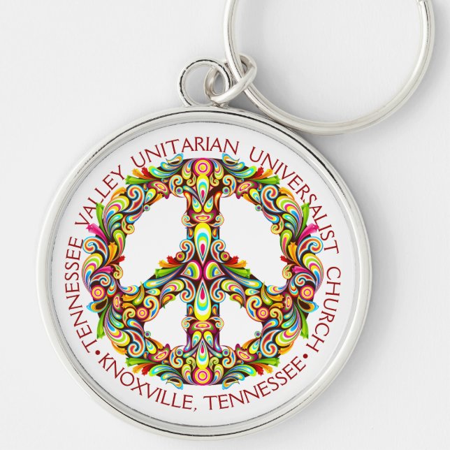 TVUUC, Beautiful Peace Symbol Keychain (Front)