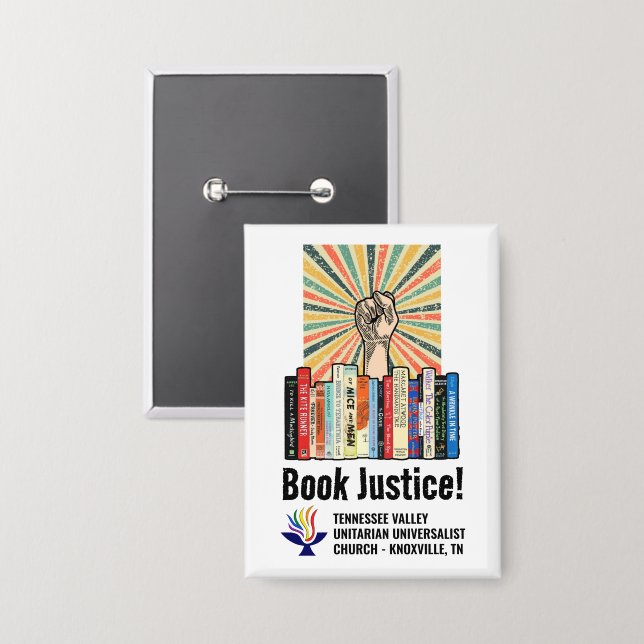 TVUUC - Book Justice!  Button (Front/Back)