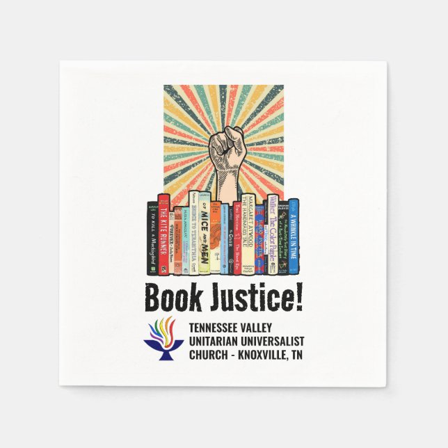 TVUUC - Book Justice!  Napkins (Front)