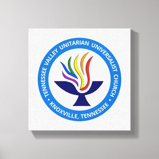 TVUUC Chalice Logo Medium Blue Circle Canvas Print (Front)