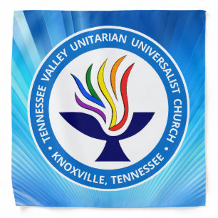 TVUUC Chalice Logo on Blue Rays Background Bandana