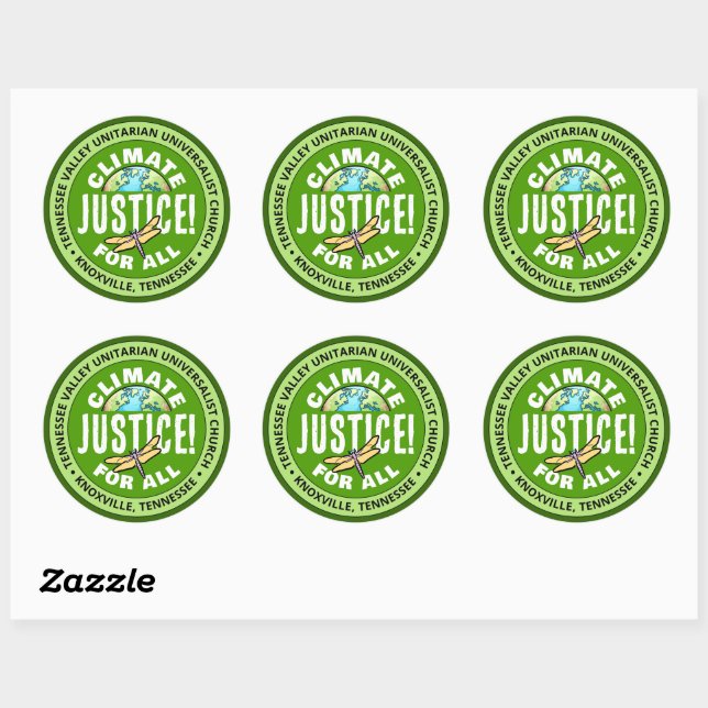 TVUUC Climate Justice! For All Classic Round Sticker (Sheet)