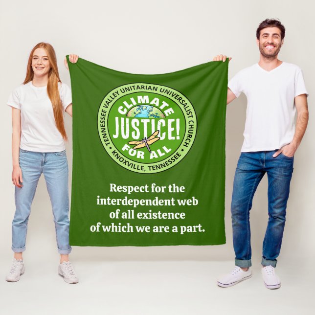 TVUUC Climate Justice! For All Fleece Blanket (In Situ)