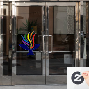 TVUUC Flaming Chalice Logo Window Cling