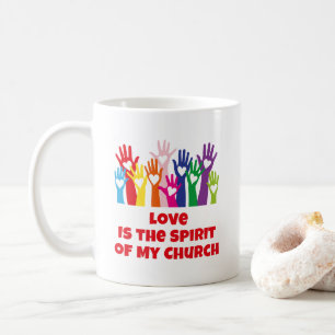 TVUUC Hearts/Hands LOVE is the Spirit Coffee Mug