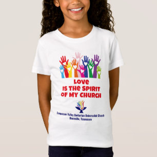 TVUUC Hearts/Hands LOVE is the Spirit T-Shirt