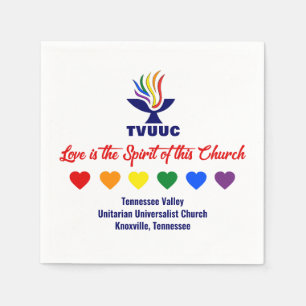 TVUUC Love is the Spirit, Hearts Napkins