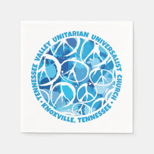 TVUUC Peace Signs in Shades of Blue Napkins