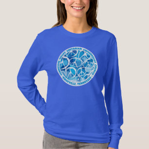 TVUUC Peace Signs in Shades of Blue T-Shirt