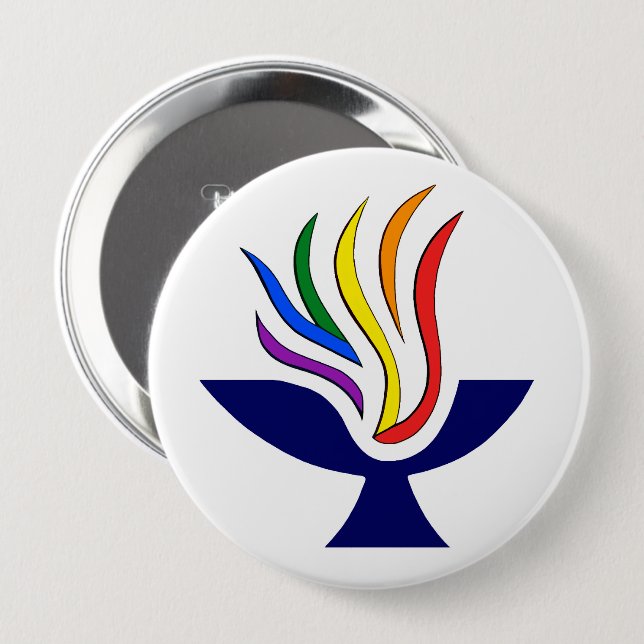 TVUUC Symbol Flaming Chalice Logo Button (Front & Back)