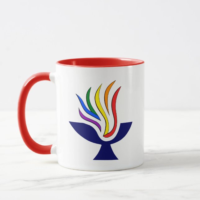 TVUUC Symbol Flaming Chalice Logo Mug (Left)
