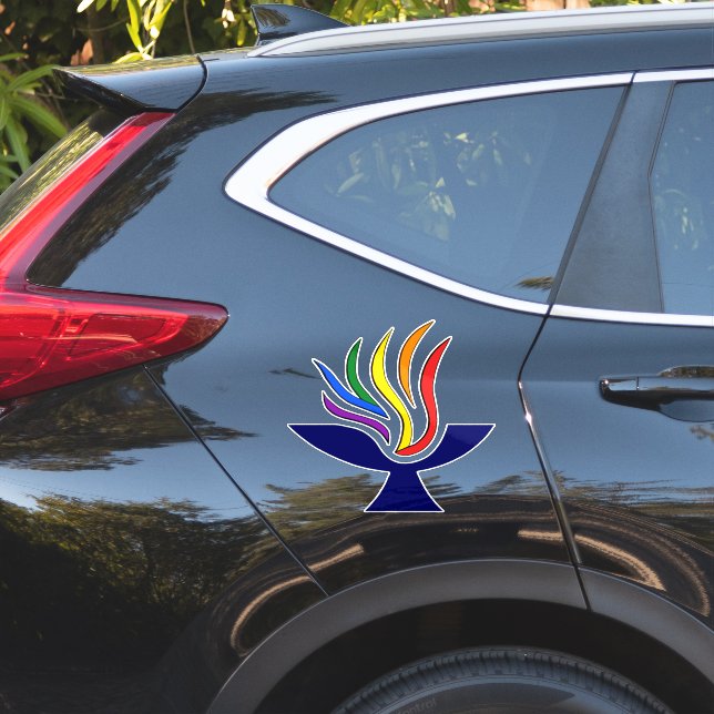 TVUUC Symbol Flaming Chalice Logo Sticker (Car Side)