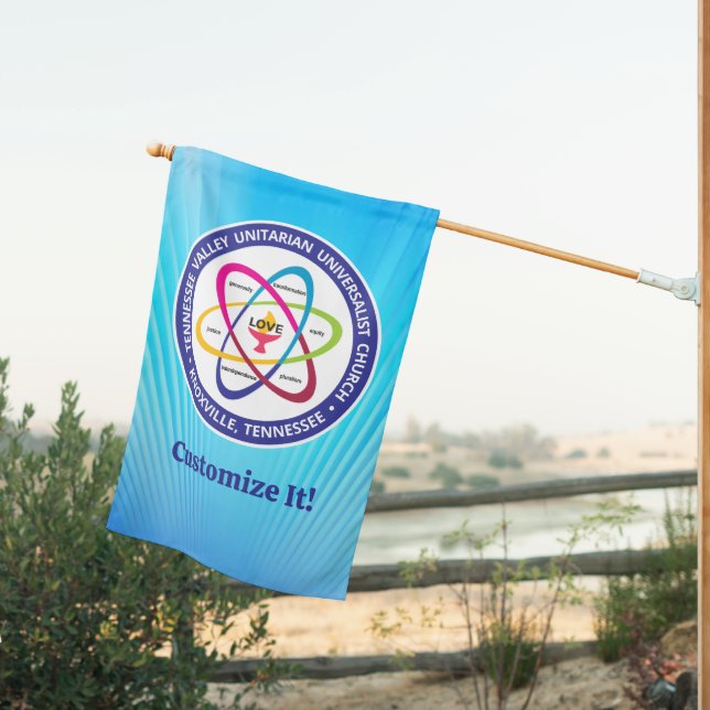 TVUUC UUA Shared Values Atom House Flag (Insitu (Back))