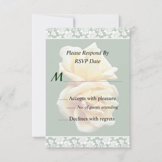 Tw Yellow Roses Wedding Invitation (Front)