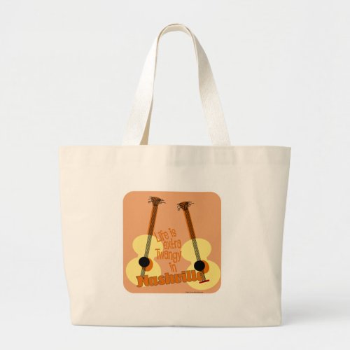 Twangy in Nashville Fun Travel Music Motto Large Tote Bag