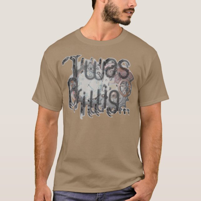 "'Twas Brillig" Steampunk Pocketwatch in Copper T-Shirt (Front)