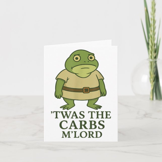 Twas The Carbs Mlord Funny Frog Meme Medieval  Card (Front)