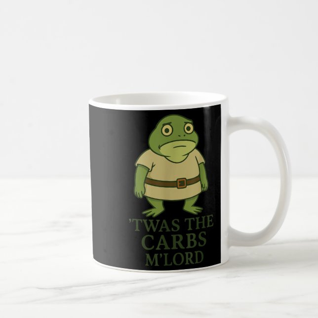 Twas The Carbs Mlord Funny Frog Meme Medieval  Coffee Mug (Right)