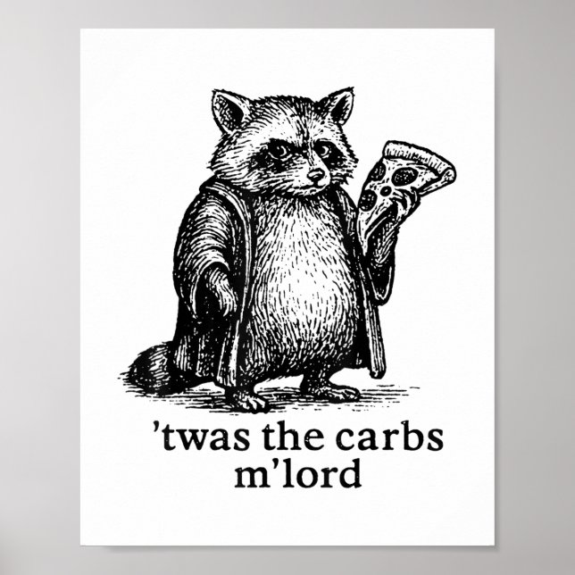 Twas The Carbs Mlord Meme Gift Men Women Kid Funny Poster (Front)