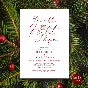 'Twas The Night Before Burgundy Rehearsal Dinner Invitation