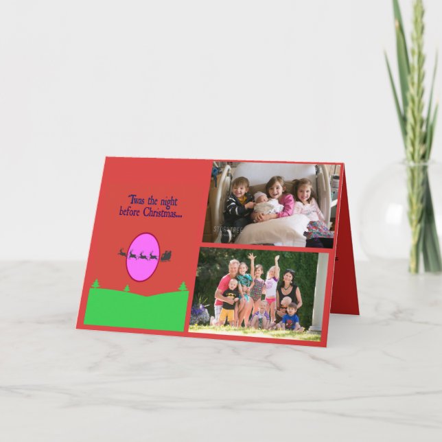 Twas the Night Before Christmas 2 Photos  Holiday Card (Front)