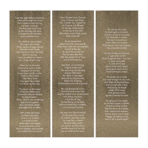 Twas the Night Before Christmas Classic Poem Tript Triptych