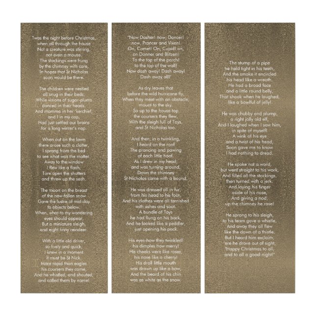 Twas the Night Before Christmas Classic Poem Tript Triptych (Front)