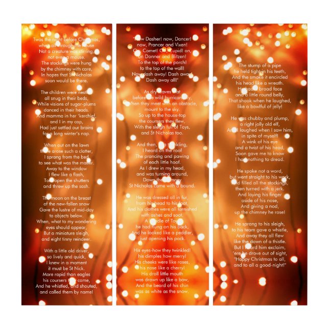 Twas the Night Before Christmas Classic Poem Triptych (Front)