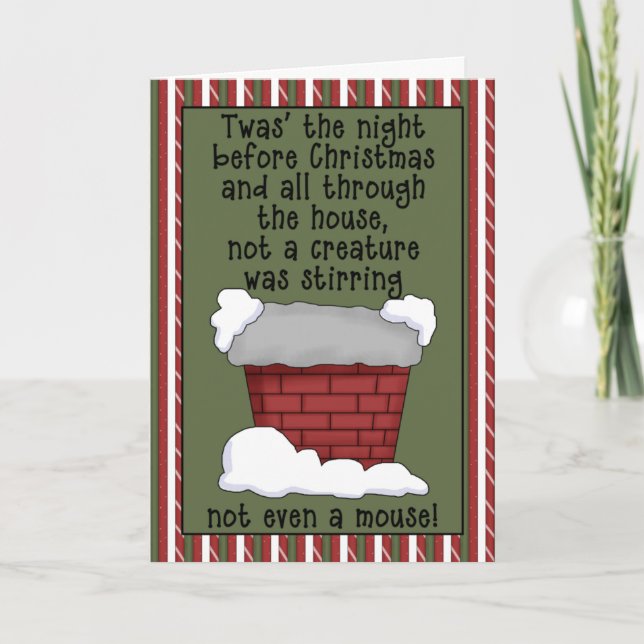 Twas the Night Before Christmas Holiday Greeting Card (Front)