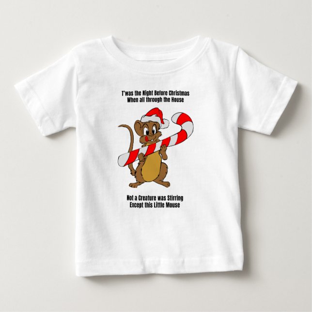 Twas the Night Before Christmas Mouse Baby T-Shirt (Front)