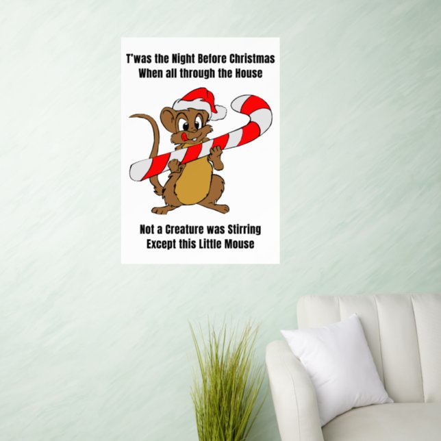 Twas the Night Before Christmas Mouse Wall Decal (Living Room)