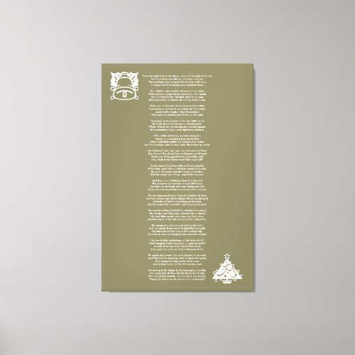 Twas the Night Before Christmas Poem Canvas