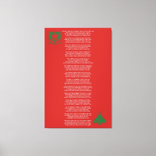 Twas the Night Before Christmas Poem Canvas