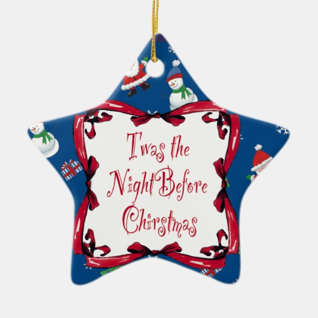 Twas the Night Before Christmas star ornament (Front)