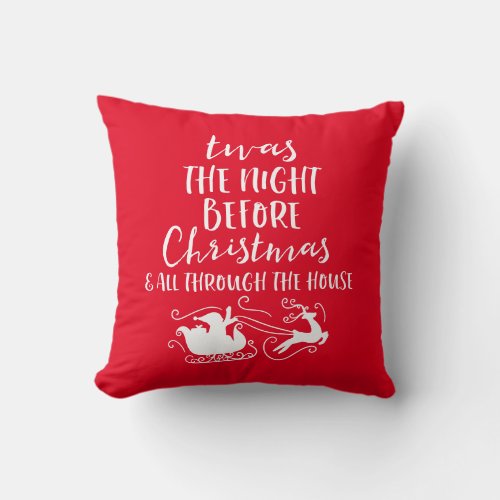 Twas The Night Before Christmas Throw Pillow