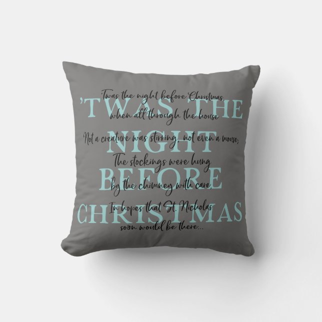 Twas The Night Before Christmas Throw Pillow (Front)
